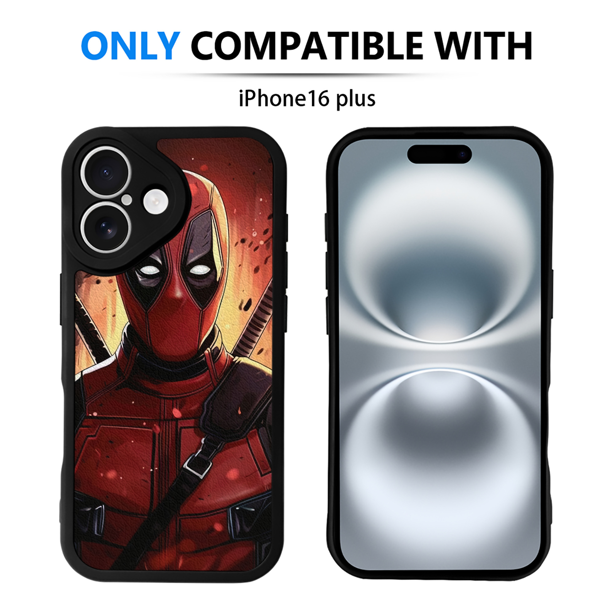 （画像用） Deadpool デッドプール 【iPhone 16シリーズ対応】シリコンスマホケース（レザー調） 材質：シリコン
